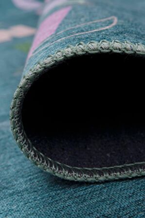 Artloop Çocuk Odası Halısı Minor Dekoratif Yeşil Halı AL 414